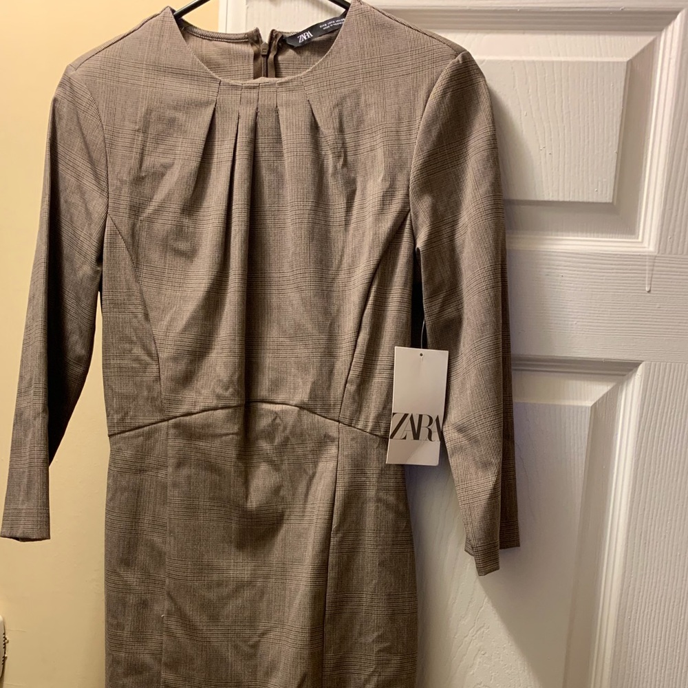NEW Zara Brown pencil dress